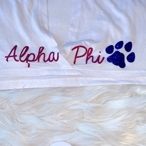 University of Arizona Alpha Phi Glitter Open Back Top Size XL - Picture 7 of 9